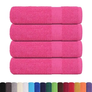 vidaXL Duschtücher 4 Stk Rosa 70x140 cm 360 g/m² 100% Baumwolle 137050