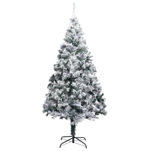 Beschneiter, künstlicher Weihnachtsbaum, 240 cm hoch, mit Metallständer für Innen- und Außenbereich.
