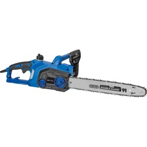 Blaue LUX-TOOLS Elektro-Kettensäge E-KS-2000/405 mit Oregon Schwert.