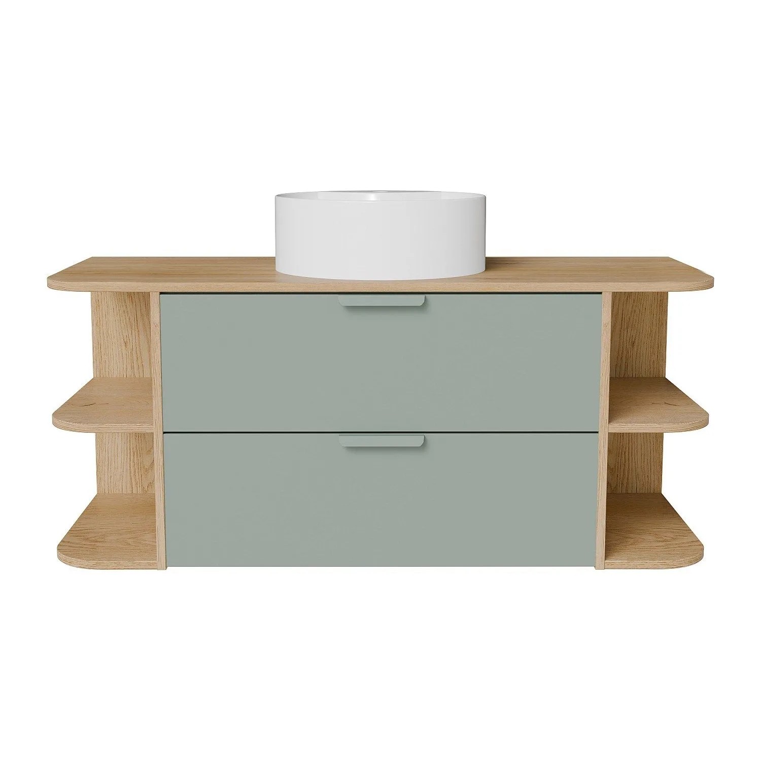 Vente-unique Einzelwaschtisch Avoreli Mandelgrün  Naturfarben Hell 120 cm