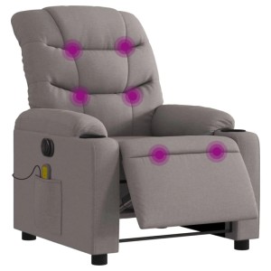 vidaXL Massagesessel Elektrisch Taupe Stoff 3206643