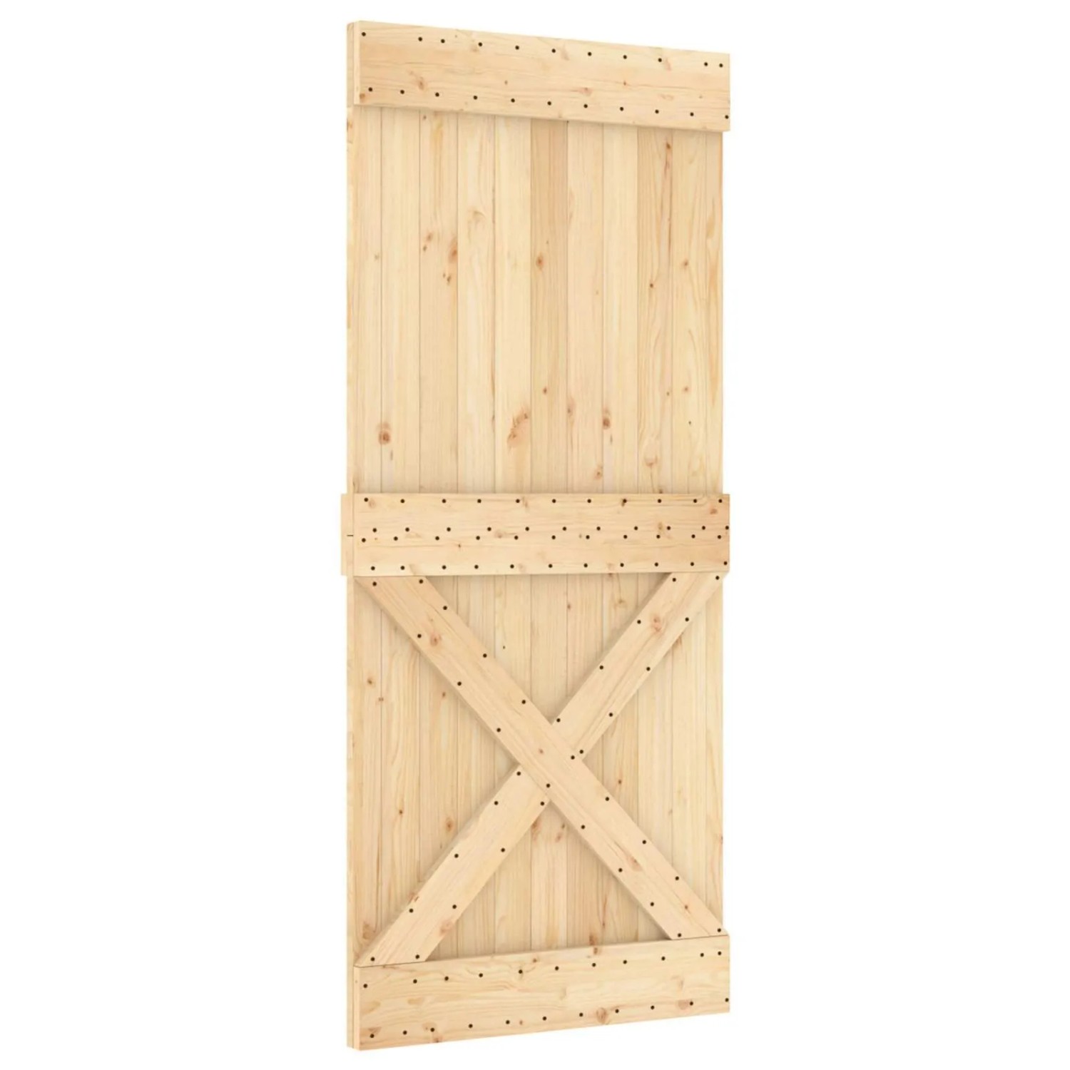 vidaXL Schiebetür NARVIK Natur und Schwarz 90 x 210 cm 213,5 cm 3445380
