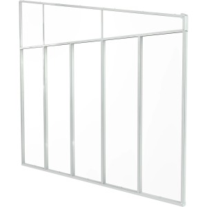 Palram Canopia Seitenwand 4 m, weiße Terrassenüberdachung mit transparenten Polycarbonatplatten.