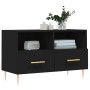 VidaXL TV-Schrank, schwarz, 80x36x50 cm, Holzwerkstoff mit Fächern und Schubladen.