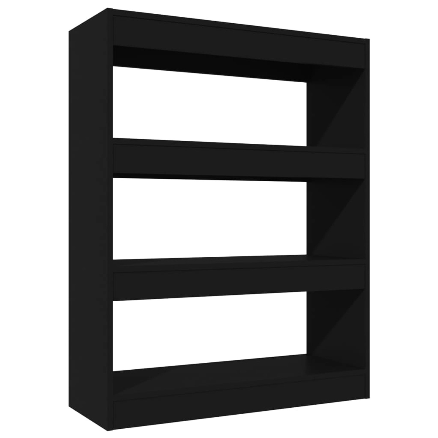 Vidaxl Bücherregal/raumteiler Schwarz 80x30x103 Cm Holzwerkstoff günstig online kaufen