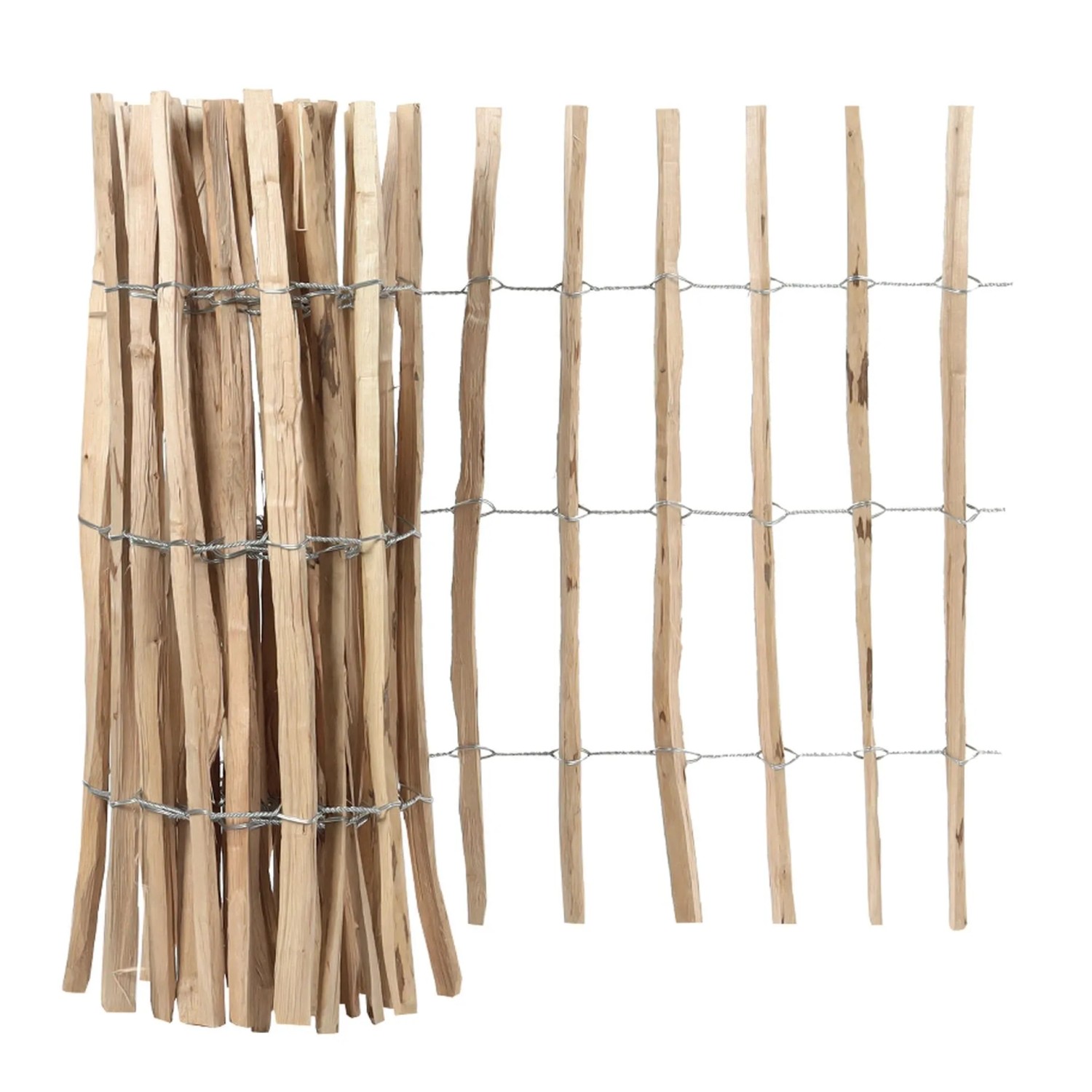 GartenLand Juist Haselnuss-Rollzaun 90x500 cm Staketenabstand ca. 7-9 cm