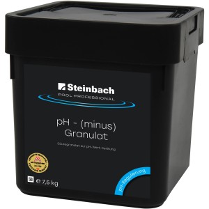 Steinbach Pool Professional pH Minus Granulat, 7,5 kg im schwarzen Behälter zur pH-Wert Senkung.