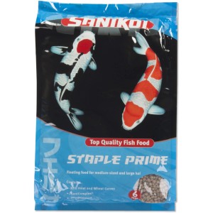 Velda SaniKoi Staple Prime Fischfutter, 6mm, 10L Sack mit Koi-Motiv.