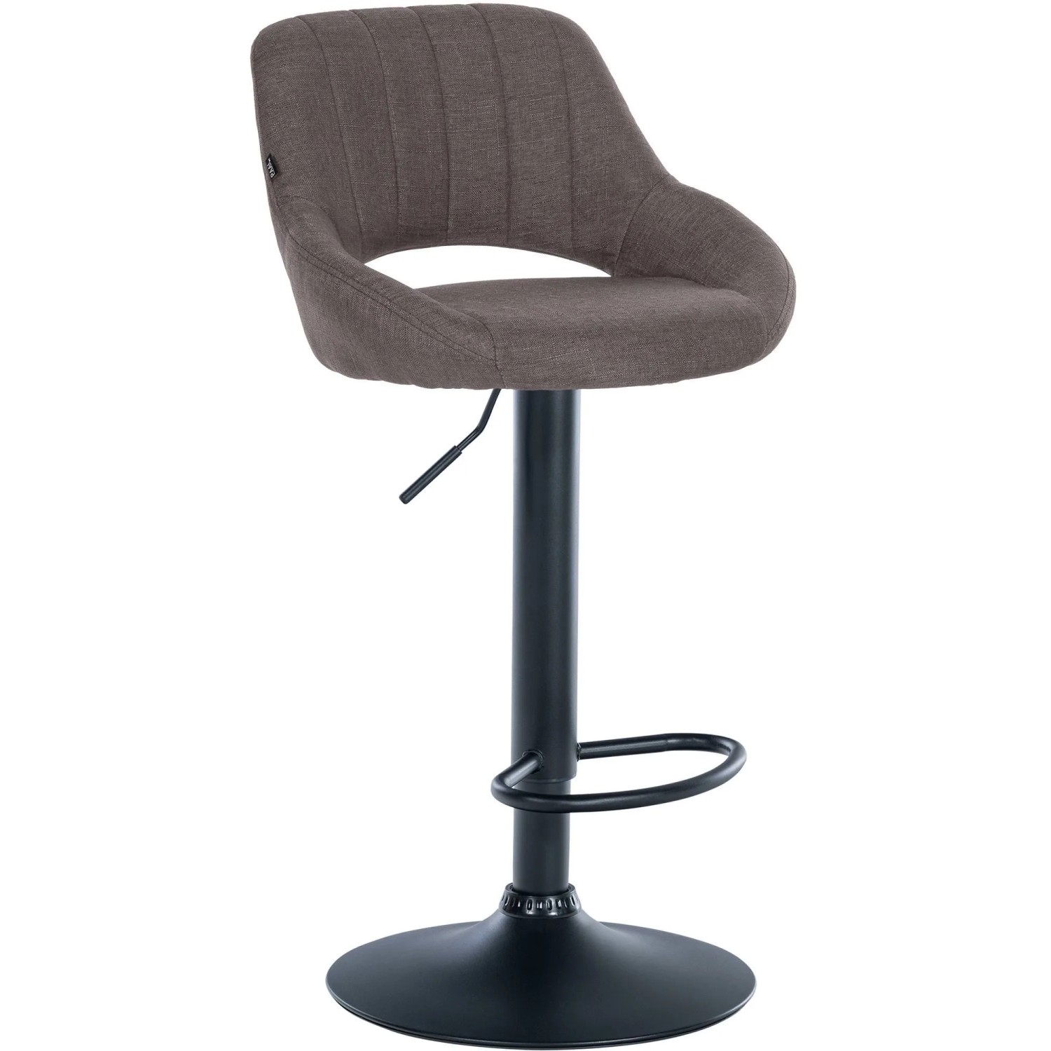 DELUKE Barhocker SEGAD Stoff Dunkelgrau 46,5x48x85cm Schwarz Barstuhl Mit Lehne Tresenhocker Tresenstuhl