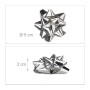 Glänzende, silberne Zierschleife, selbstklebend, 5 cm Durchmesser, für Geschenke & Weihnachtsdeko.