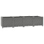 Hellgraues vidaXL Hochbeet (160x40x38 cm) in Rattan-Optik aus Polypropylen.