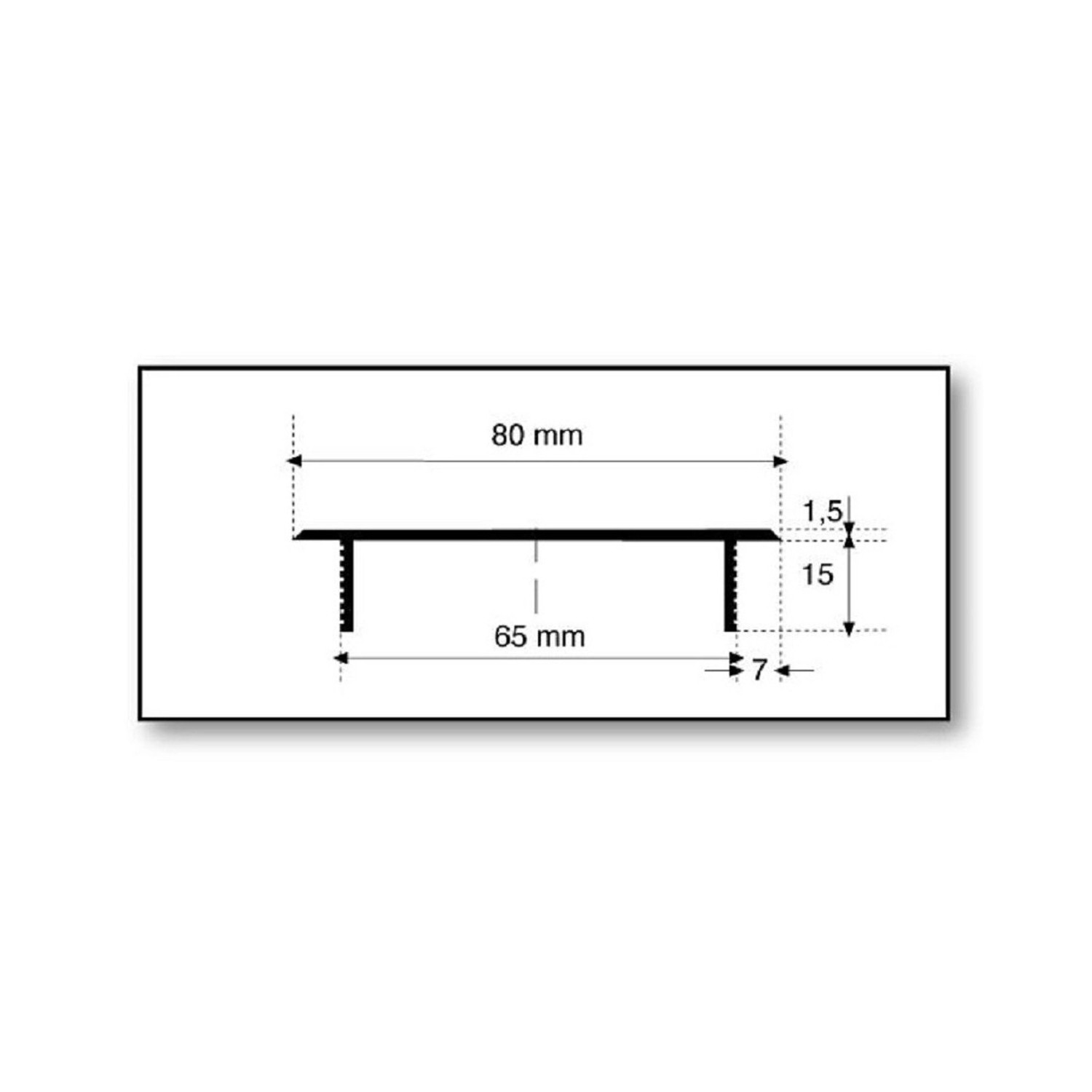 Technische Zeichnung: MS Beschläge Alu-Lüftungsgitter 80x1000 mm, Anthrazit RAL 7016.