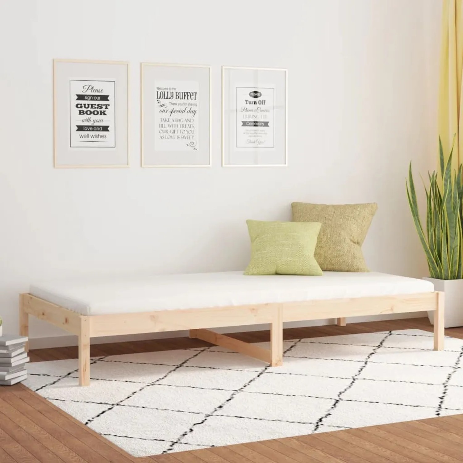 vidaXL Tagesbett 90x200 cm aus Kiefernholz, Bettrahmen ohne Matratze.