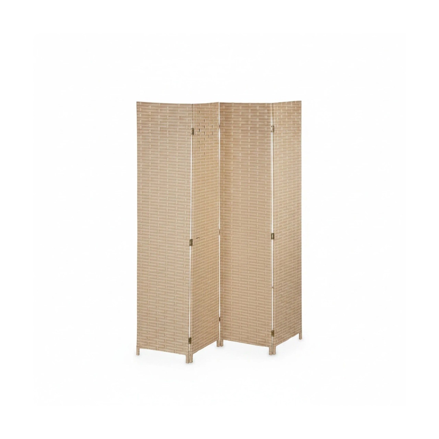 Relaxdays Paravent Kunststoff Holz Hellbraun 4-teilig 170 cm x 160 cm x 2 cm 4,8 kg
