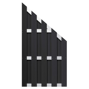 Elephant WPC Bohlenzaun Grace Line, anthrazit, 180/90x90x3,3 cm. Sichtschutzzaun aus WPC und Aluminium.