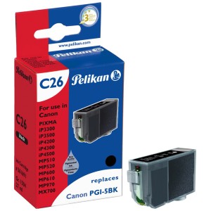 Pelikan C26 Tintenpatrone Schwarz als Ersatz für Canon PGI-5BK, geeignet für Bürobedarf.