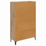 vidaXL Highboard in Artisan-Eiche, 70x31x115 cm, aus Holz und Eisen.
