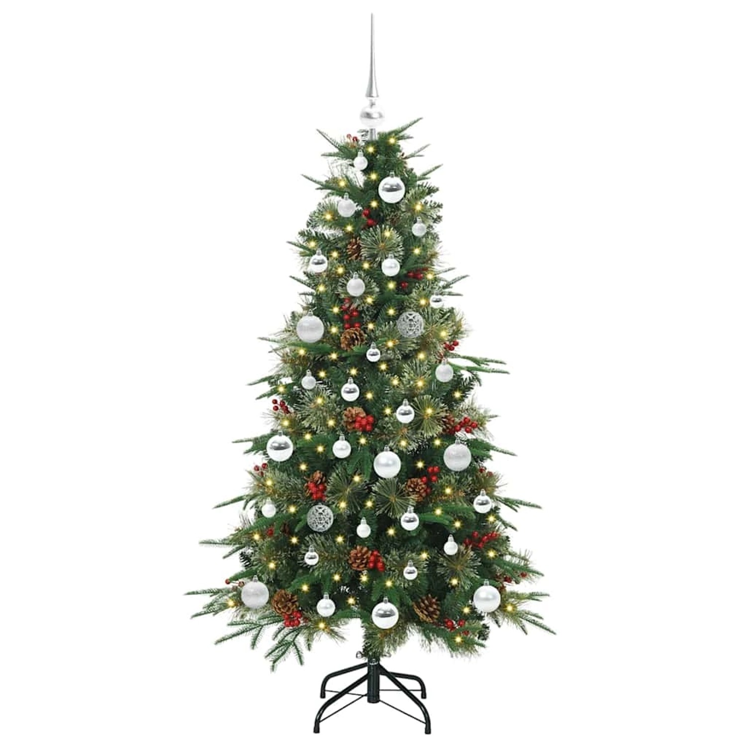 vidaXL Künstlicher Klappbarer Weihnachtsbaum Grün 150 cm PE und PVC 3397411