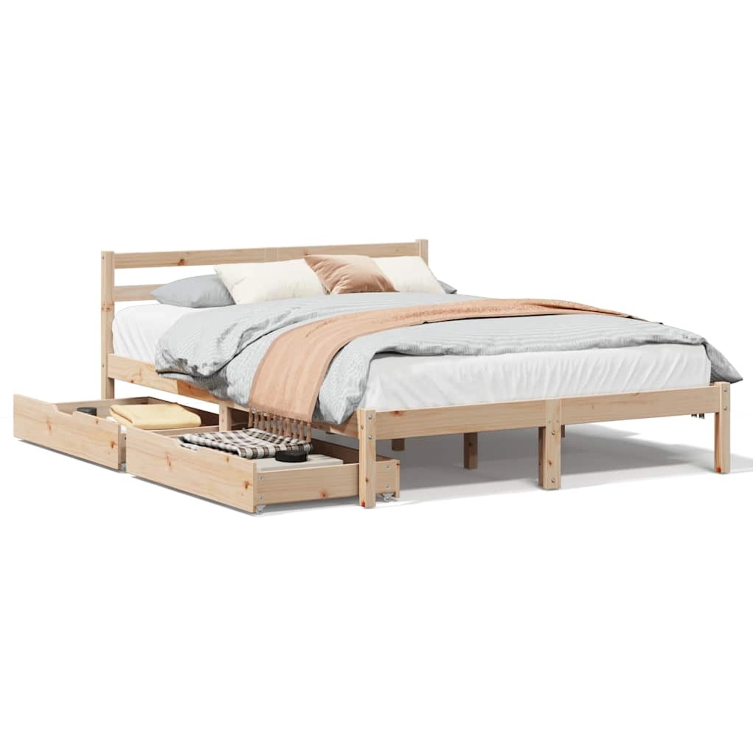 vidaXL Massivholzbett ohne Matratze 160x200 cm Kiefernholz 3301544 günstig online kaufen