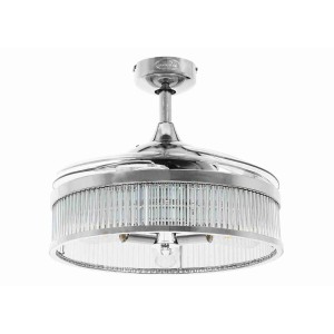 Chrom Deckenventilator Fanaway Corbelle 122cm mit Licht und Fernbedienung.