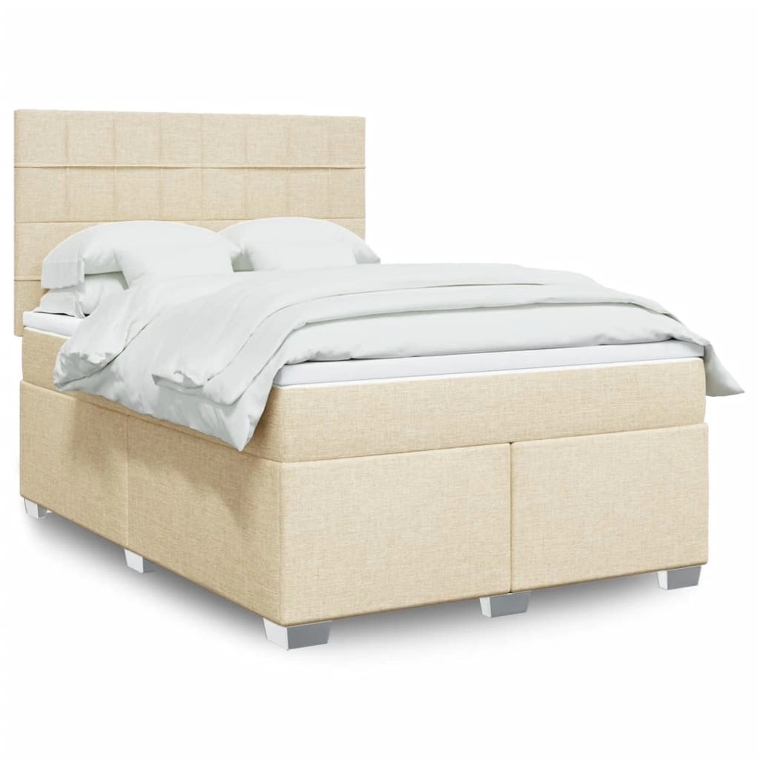 vidaXL Boxspringbett mit Matratze Creme 140x200 cm Stoff 3292816 günstig online kaufen