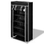 vidaXL Schuhschrank, schwarz, mit 5 Ablagen. Schuhregal für ca. 10 Paar Schuhe.