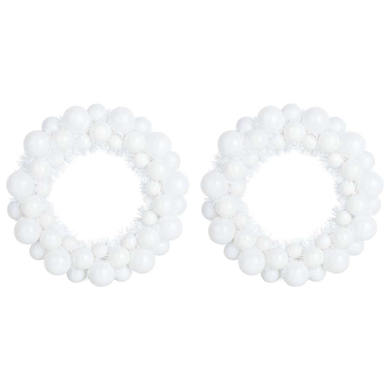 vidaXL Weihnachtsballkränze 2 Stk Weiß 33 x 33 x 7 cm Polystyrol 42019680 günstig online kaufen