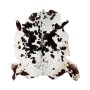MeGusta Flachflor Teppich, Kuhfell in Schwarz und Weiß mit Animal Print.