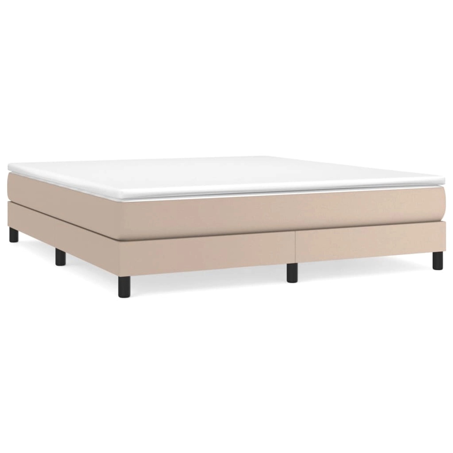vidaXL Boxspringbett mit Matratze Cappuccino-Braun 180x200 cm Kunstleder 31 günstig online kaufen