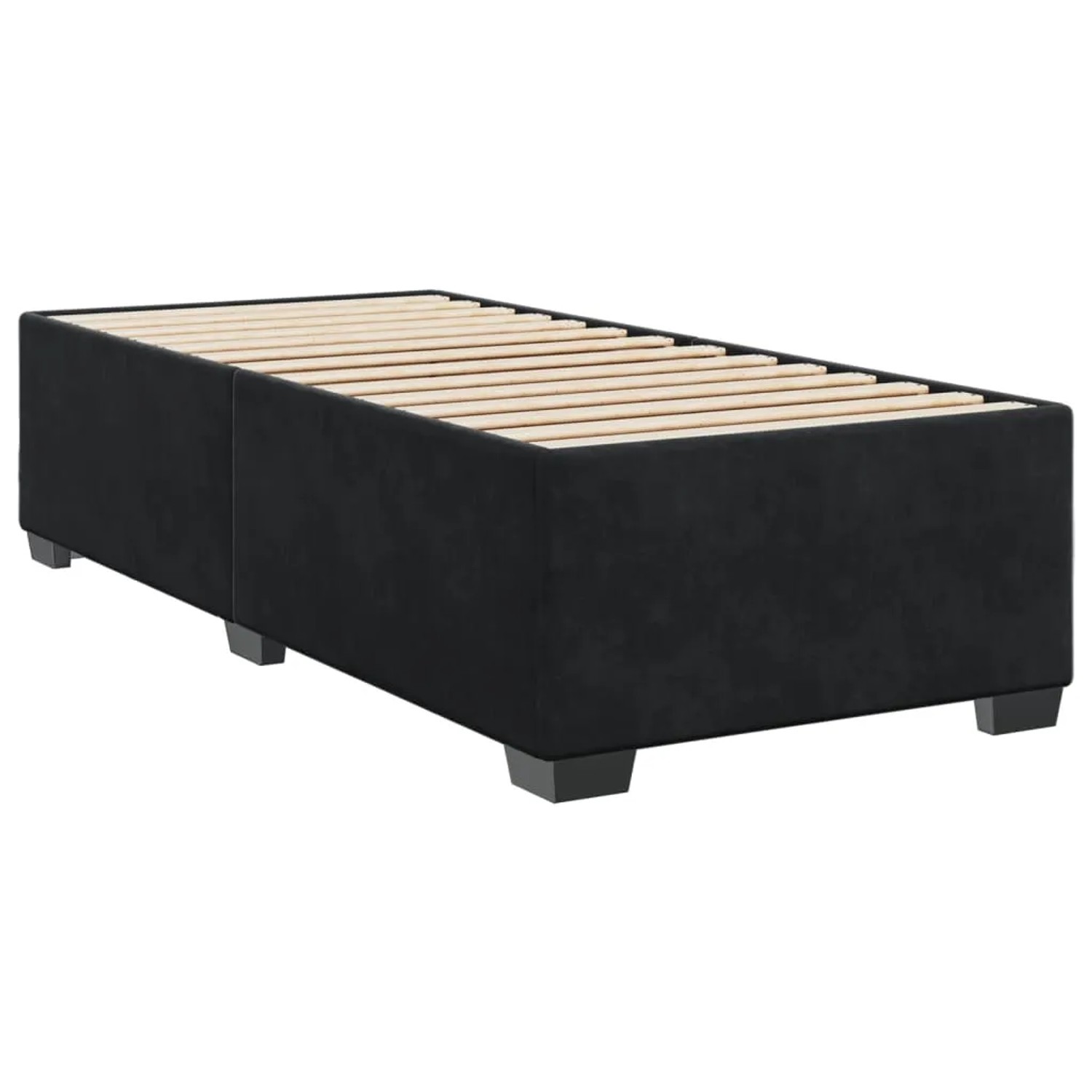 Schwarzes vidaXL Boxspringbett 100x200 cm mit Lattenrost. Bett für erholsamen Schlaf.