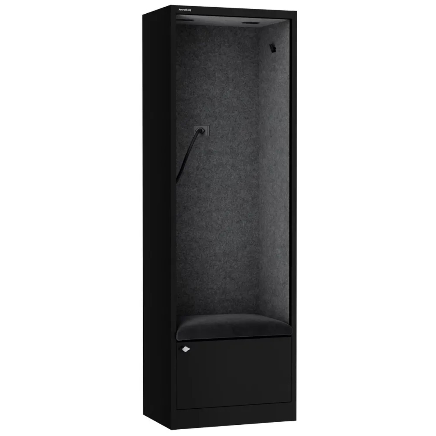 JAN NOWAK Akustikkabine mit Schalldämmung SALLY 185x60x40cm Schwarz-Dunkelgrau Telefonkabine Meetingbox Telefonbox Bürokabine