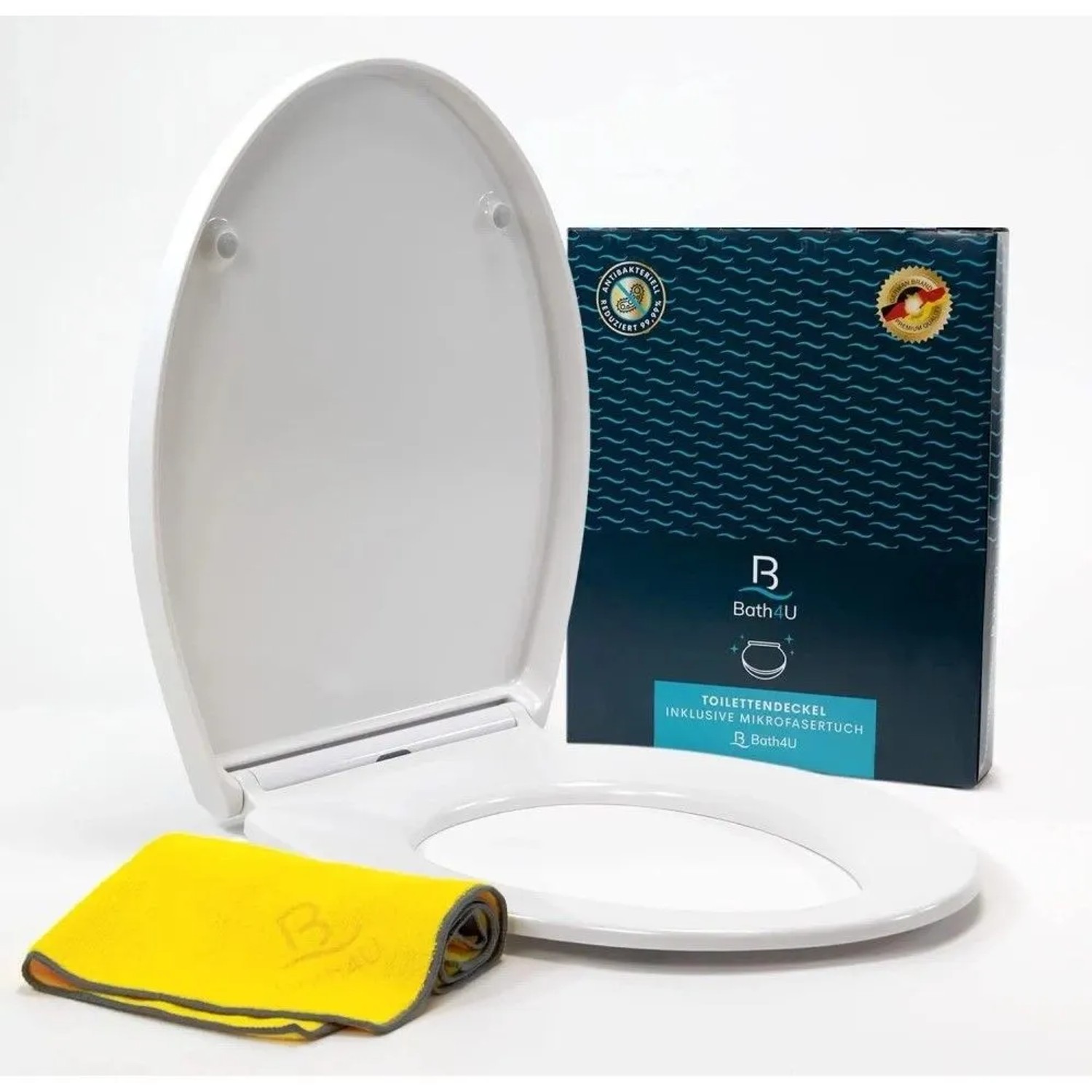 Bath4U WC Sitz 37x46 cm Weiß aus Urea-Duroplast Absenkautomatik bis 150kg