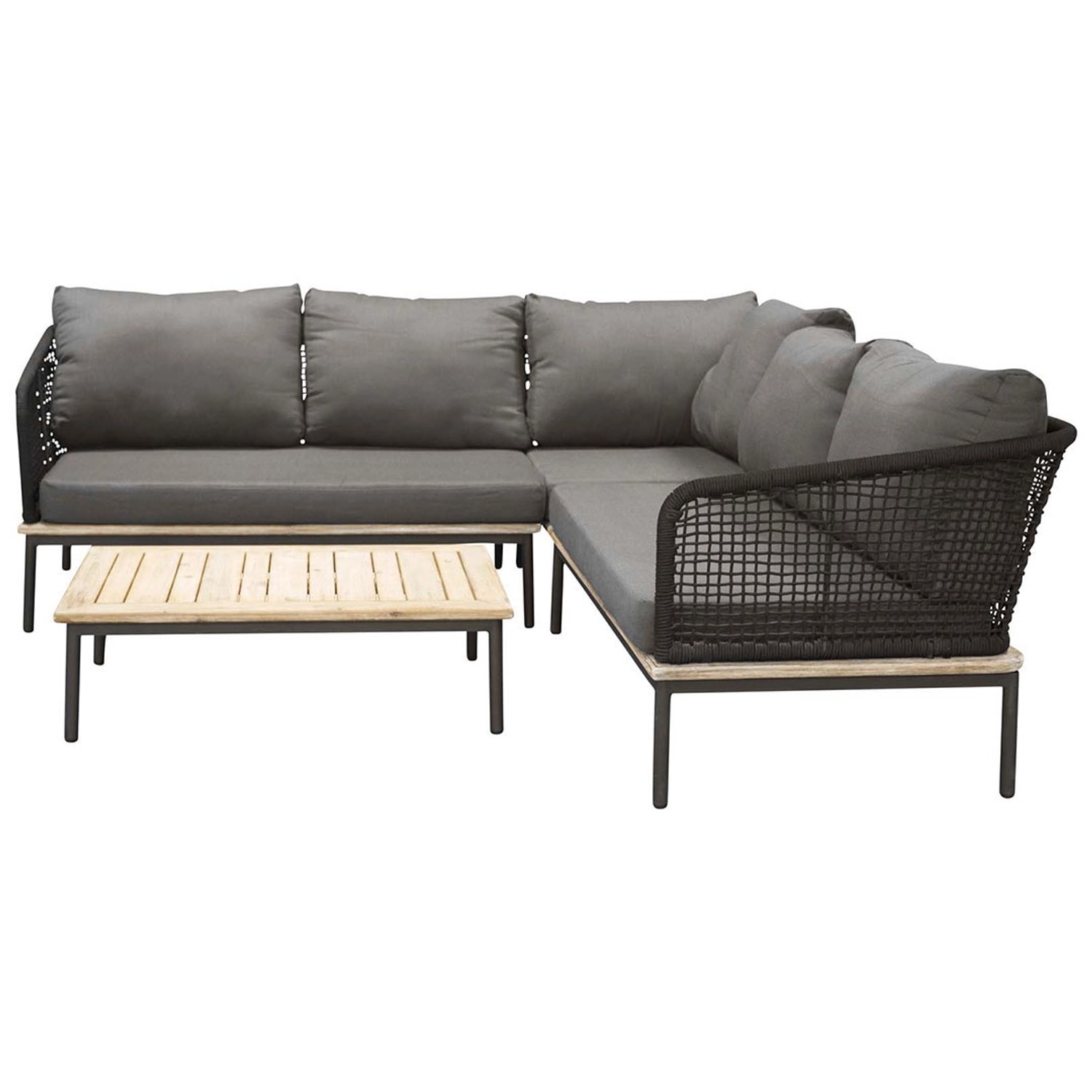 ebuy24 Andorra Lounge-Set 2 Teile Schwarz Natur_5
