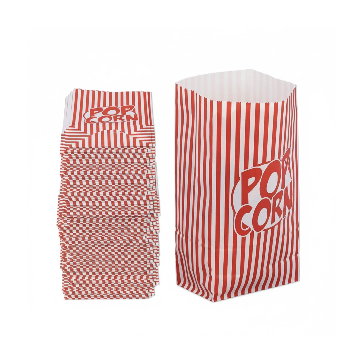 Relaxdays Popcorntüten Papier Rot Weiß 240er Set 26 cm x 13 cm x 8 cm