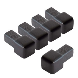 Dalsys Endstücke für Fliesenschienen, Quadratprofil 5x8mm, Alu eloxiert, Schwarz, Eckstücke