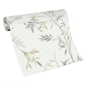 Erismann Vliestapete Martinique Bamboorelle in Helltaupe mit Bambusmuster.