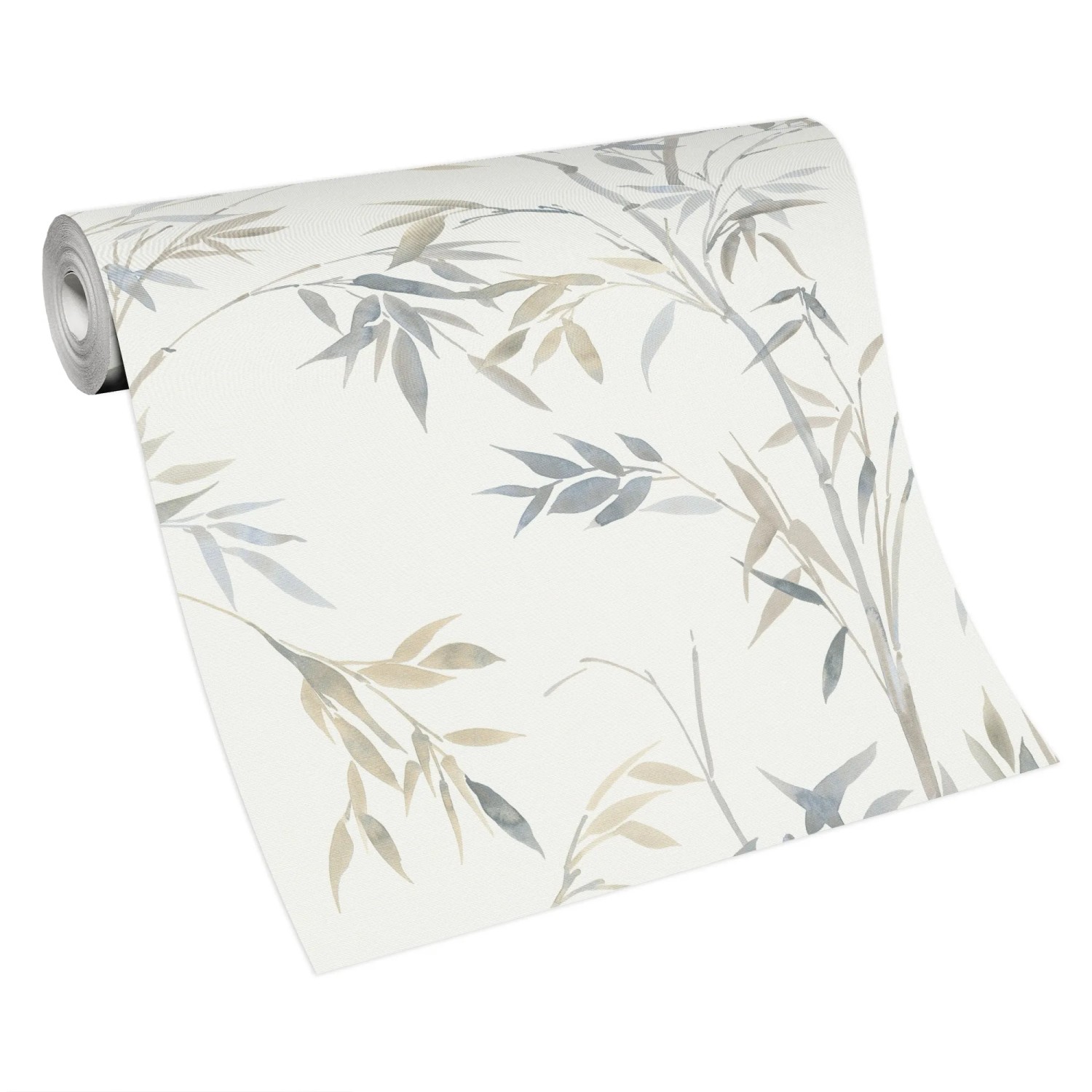 Erismann Vliestapete Martinique Bamboorelle in Helltaupe mit Bambusmuster.