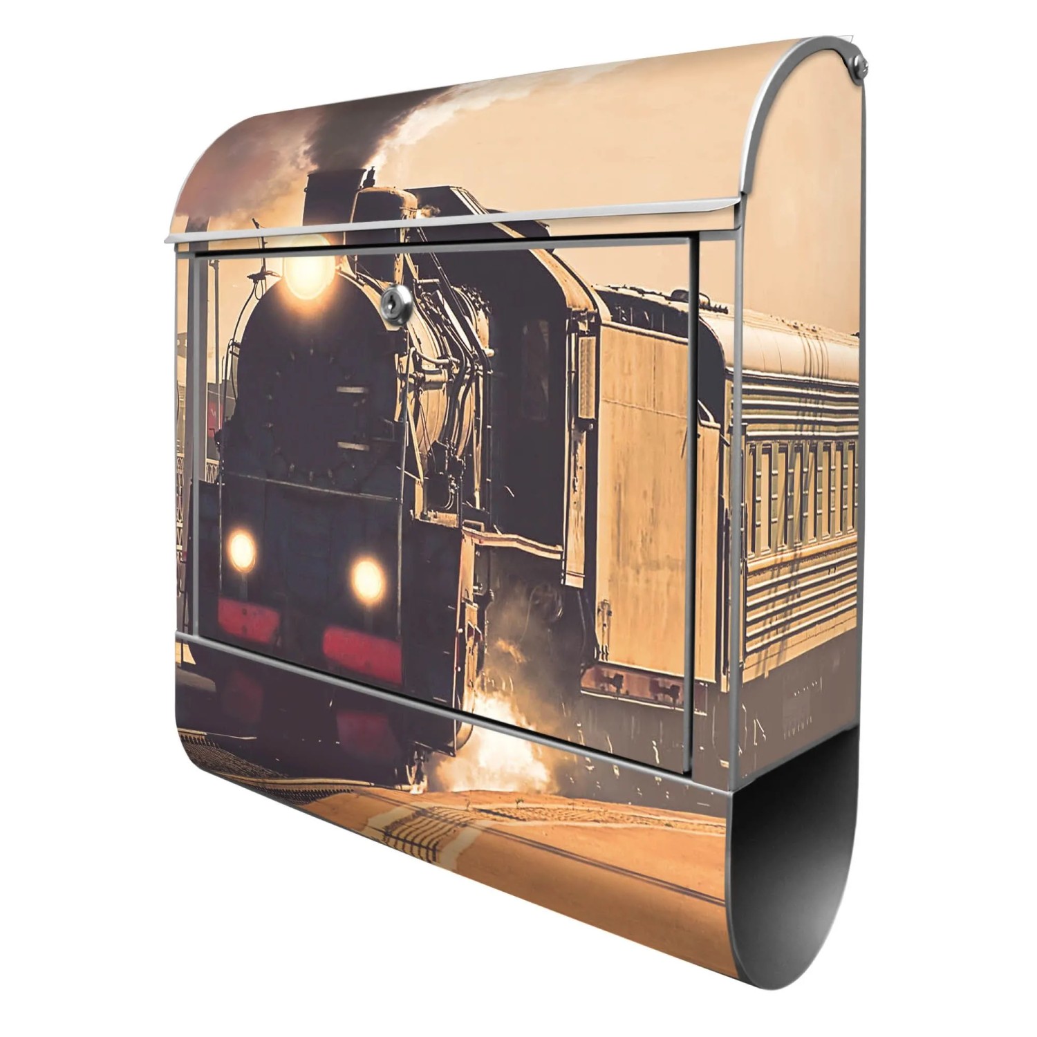 Banjado Design Briefkasten Silber Pulverbeschichtet 39x47x14cm 2 Schlüssel günstig online kaufen