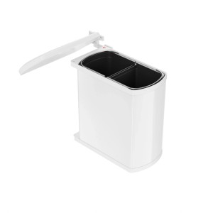 HAILO Abfallsammler Mülleimer Duo 2x 8L Weiß 3416001