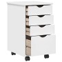 vidaXL Rollschrank Mit Rad Weiß 34 x 39 x 56 cm Massives Kiefernholz 42028341_4