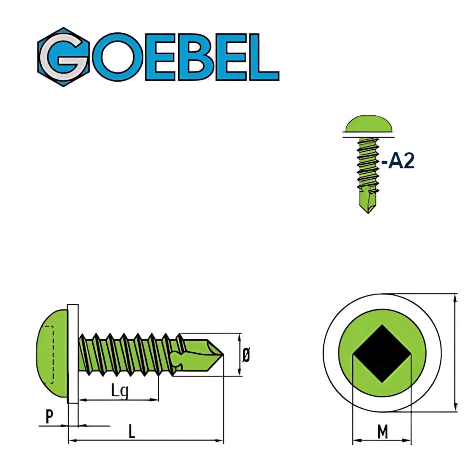 GOEBEL 500 Bohrschrauben Linsenkopf PA Scheibe 4,2 x 16,0 mm Edelstahl A2 Innenvierkant Schrauben_4