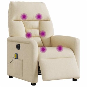 vidaXL Massagesessel Elektrisch Creme Stoff 3303030