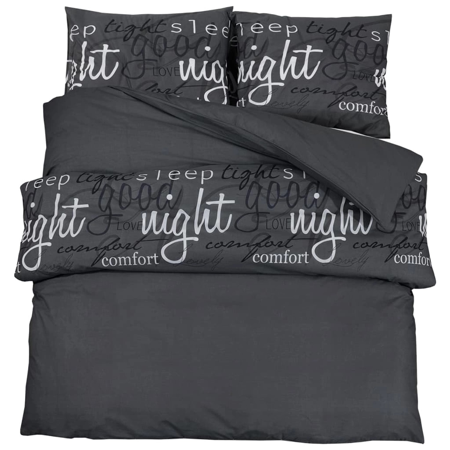 vidaXL Bettwäsche-Set Schwarz 155x220 cm Baumwolle 136530 günstig online kaufen