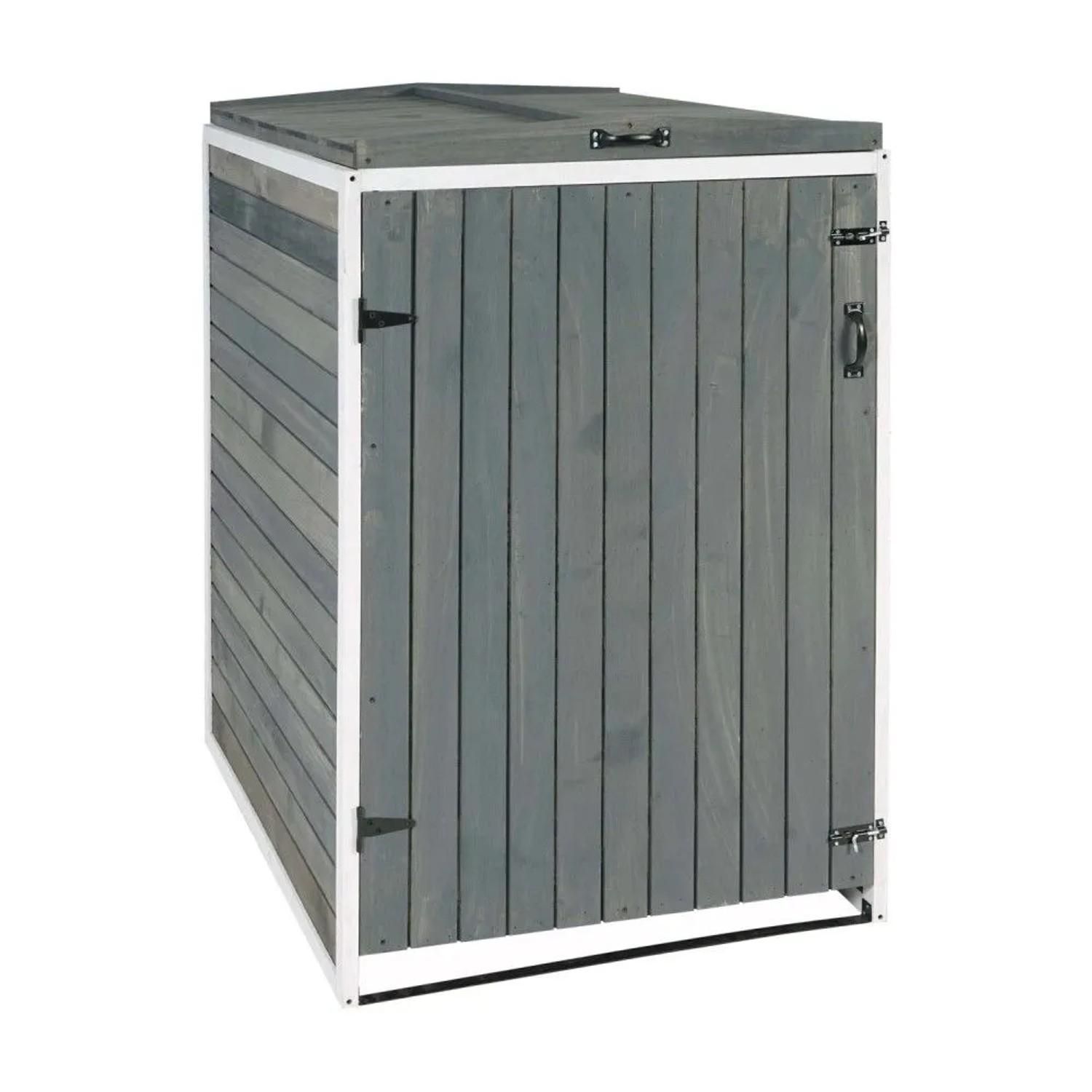 MCW 1er-/2er-Mülltonnenverkleidung H74 Grau-Weiß 126x80x98cm