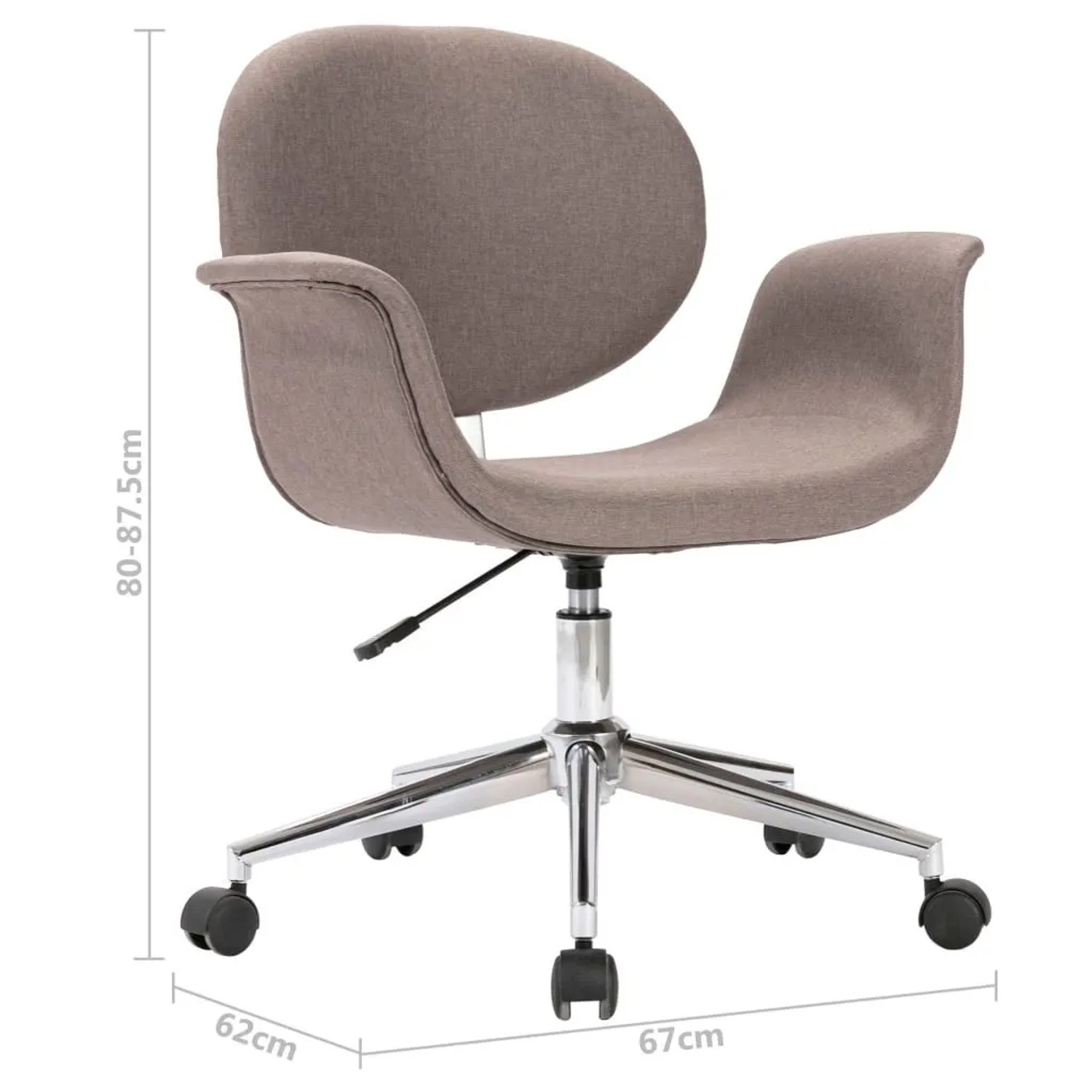 vidaXL Esszimmerstühle 2 Stk Drehbar Taupe Stoff 3054869_9