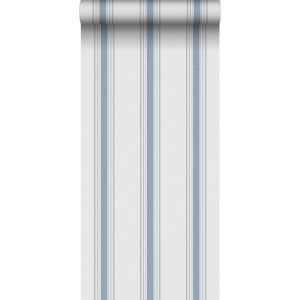 Sanders & Sanders Tapete Streifen Blau und Grau 53 cm x 10.05 m