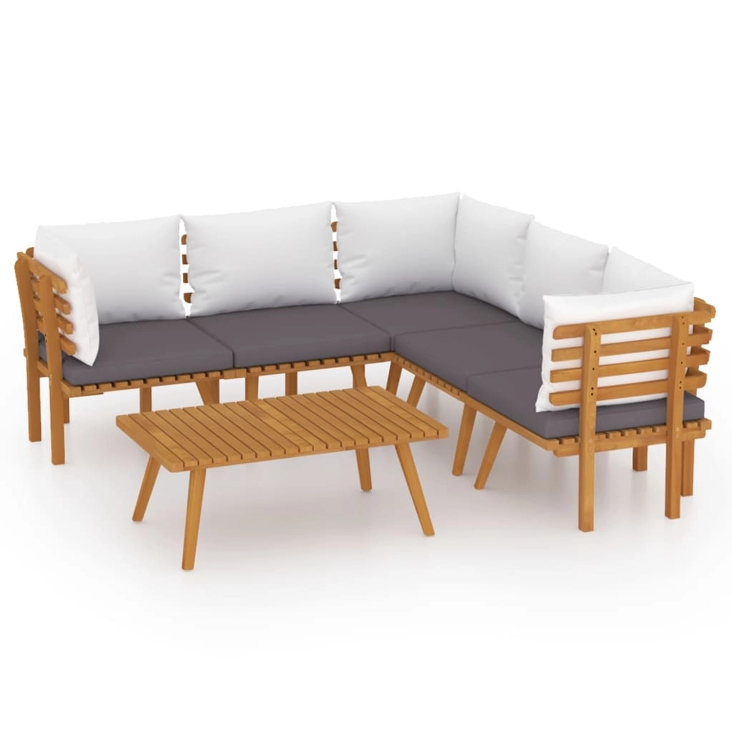 vidaXL 6-tlg Garten-Lounge-Set mit Kissen Massivholz Akazie Modell 18