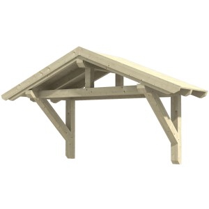 Skan Holz Haustürvordach Stralsund 1 Natur, 289x116 cm, aus Fichtenholz.