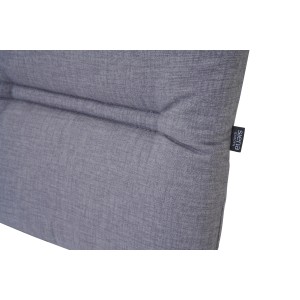 Graues Siena Garden Sitzkissen Comfort, 46x46x7 cm, mit Steppung und Bindebändern.
