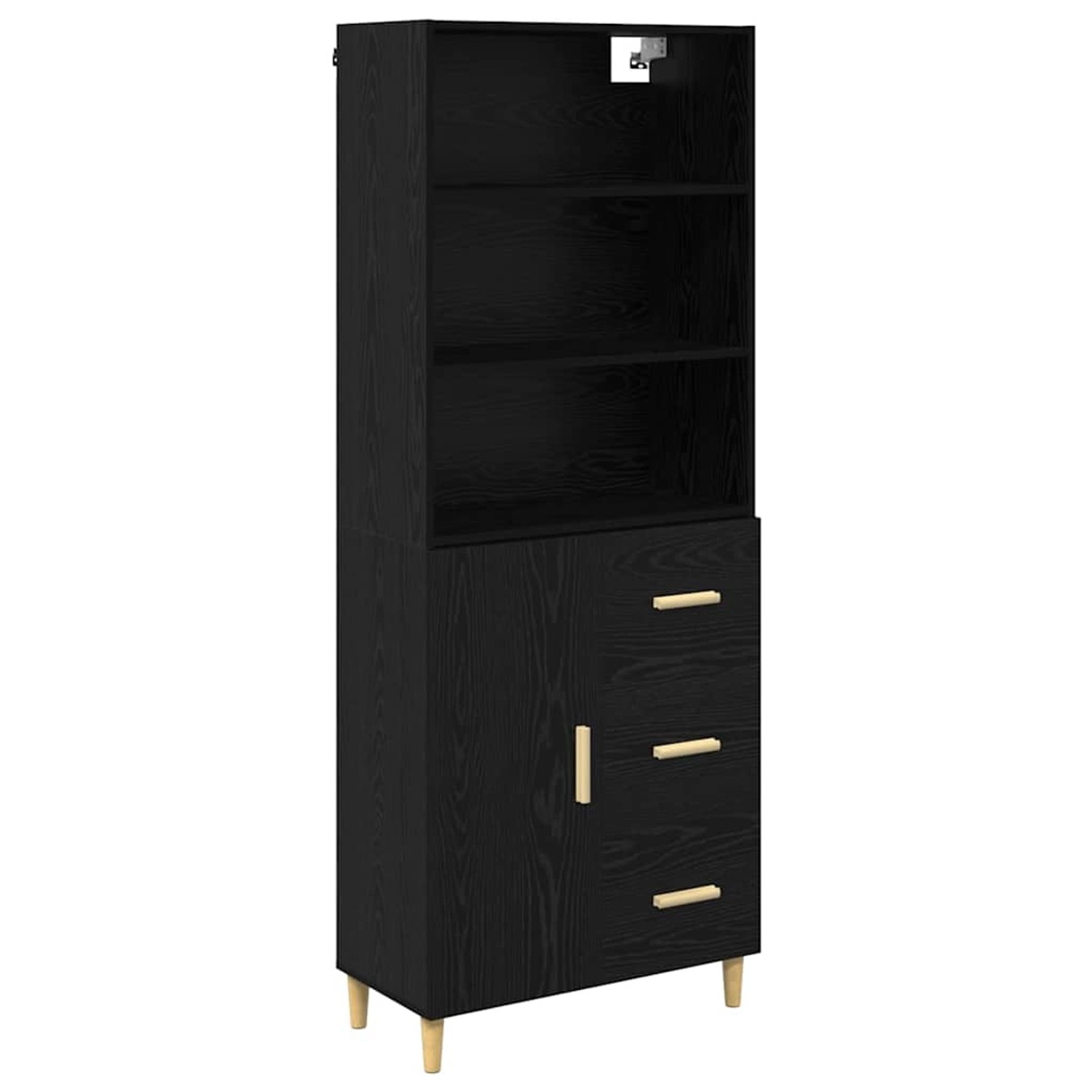 vidaXL Highboard 2 Stk Schwarz Eichen-Optik 69,5 x 34 x 180 cm 3416160 günstig online kaufen